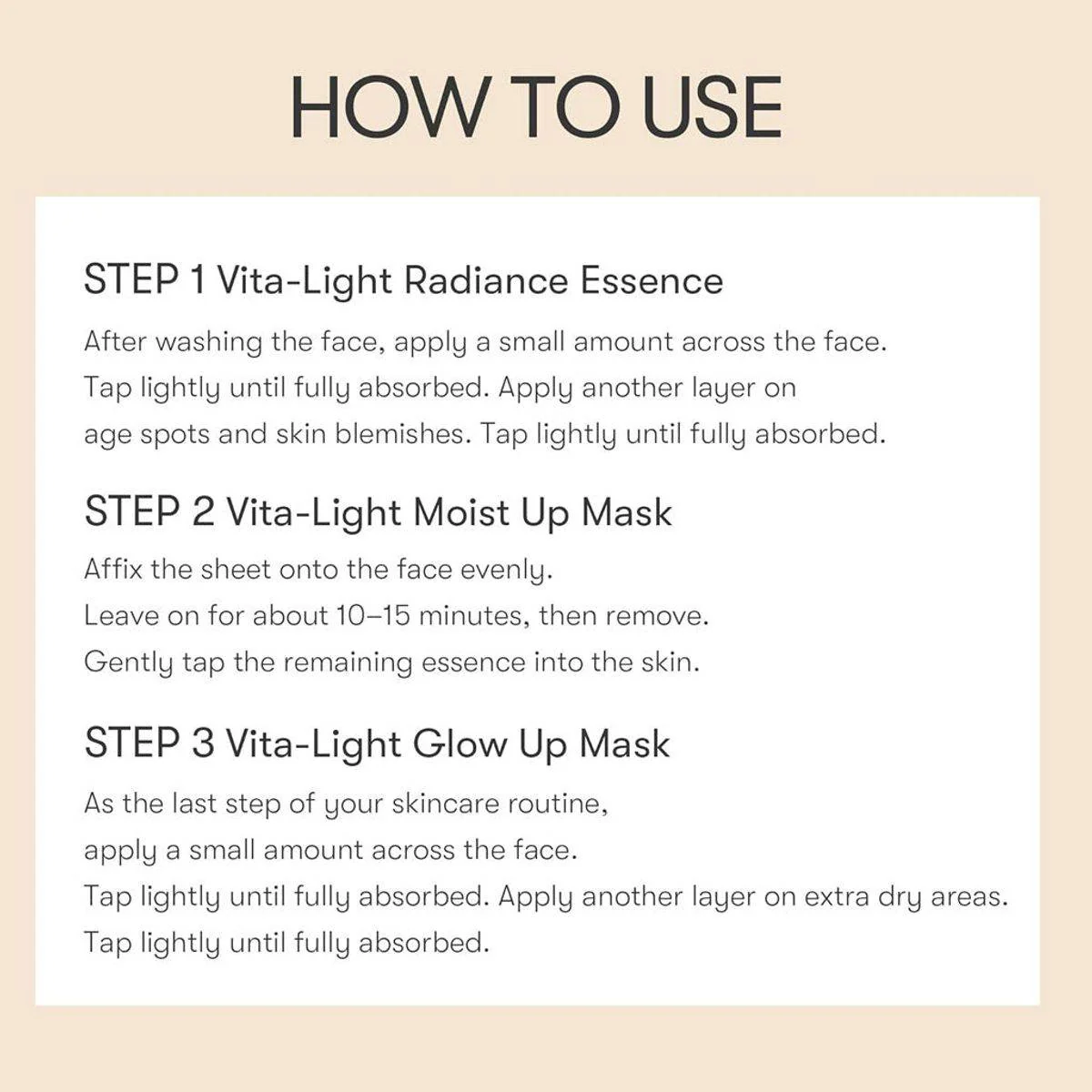 VT Cosmetics Vita Light All In One 3 Step Mask - Image 3