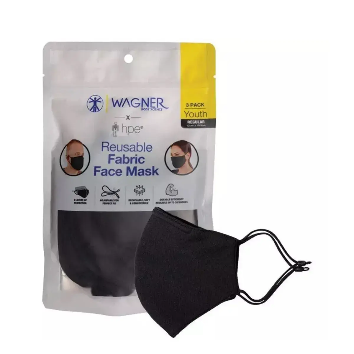 Wagner Body Science X HPE Reusable Face Mask Youth 3 Pack