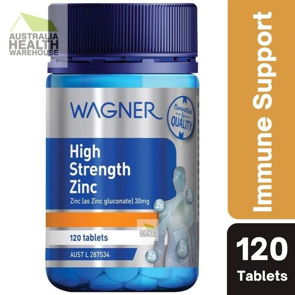 Wagner Vitamins High Strength Zinc 120 Tablets - Image 2