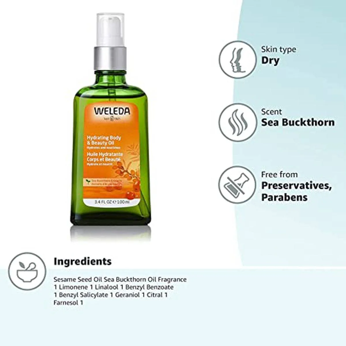 Weleda Sea Buckthorn Body Oil 100ml - Image 2