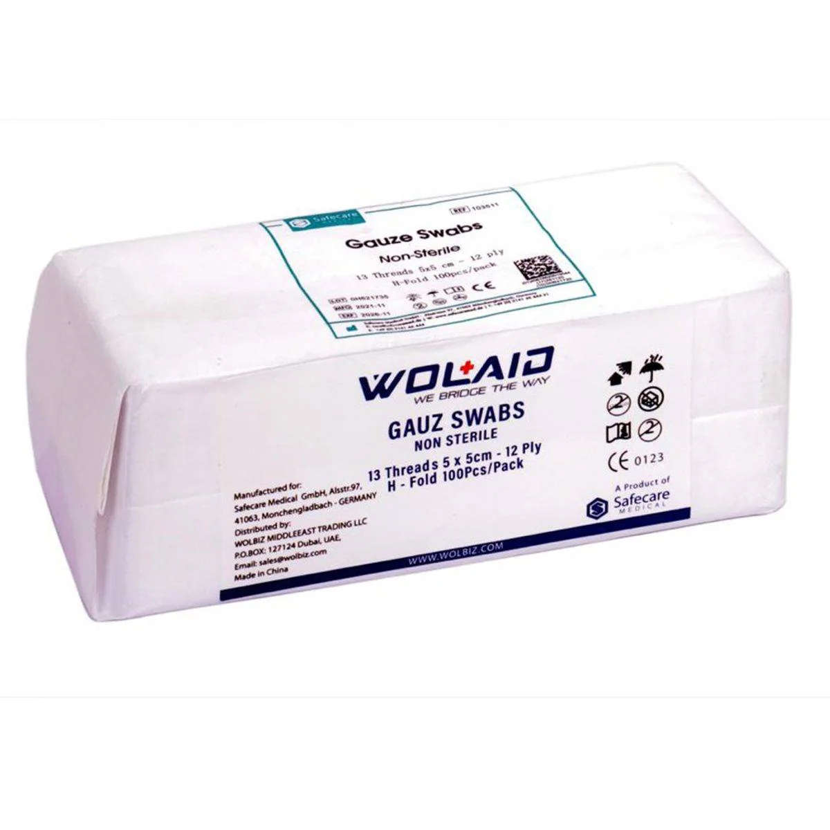 Wolaid Gauze Swab Non Sterile 5cmx5cm 100 Pieces