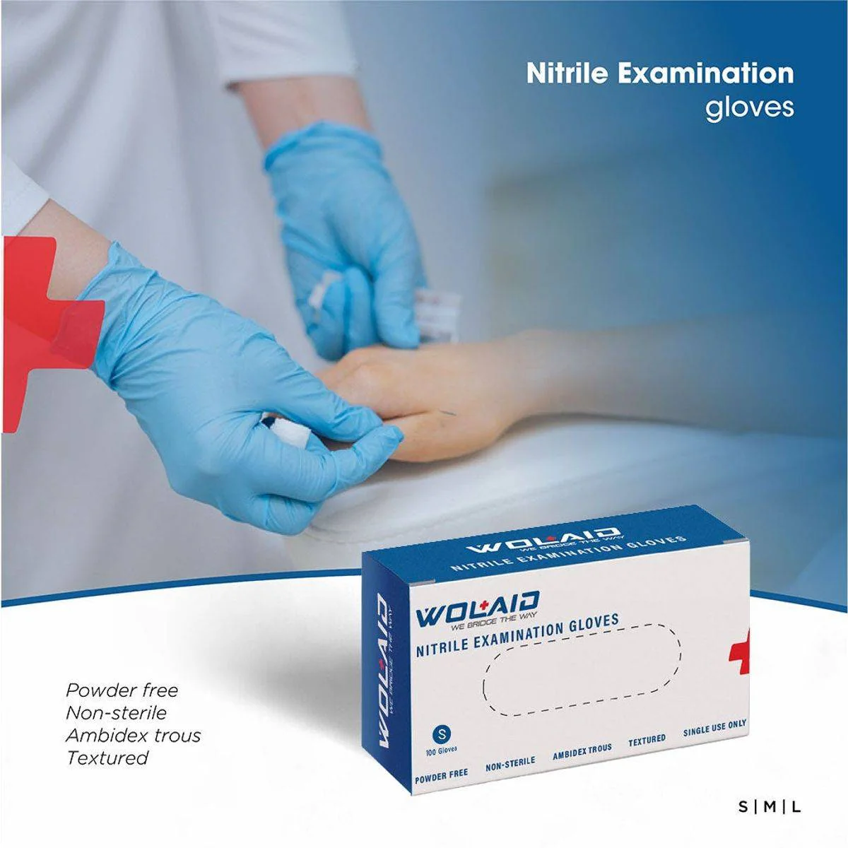 Wolaid Nitrile Examination Gloves Powder Free Small 100 Pieces - Image 3