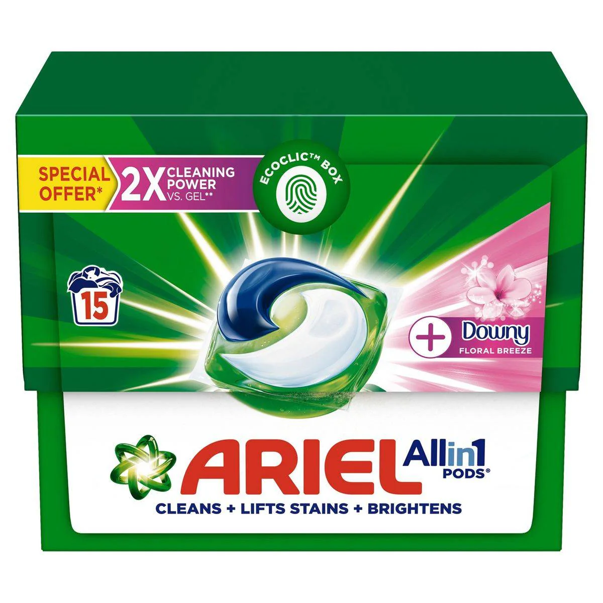 Ariel Laundry Capsules All In One With Touch of Downy 15 Pods