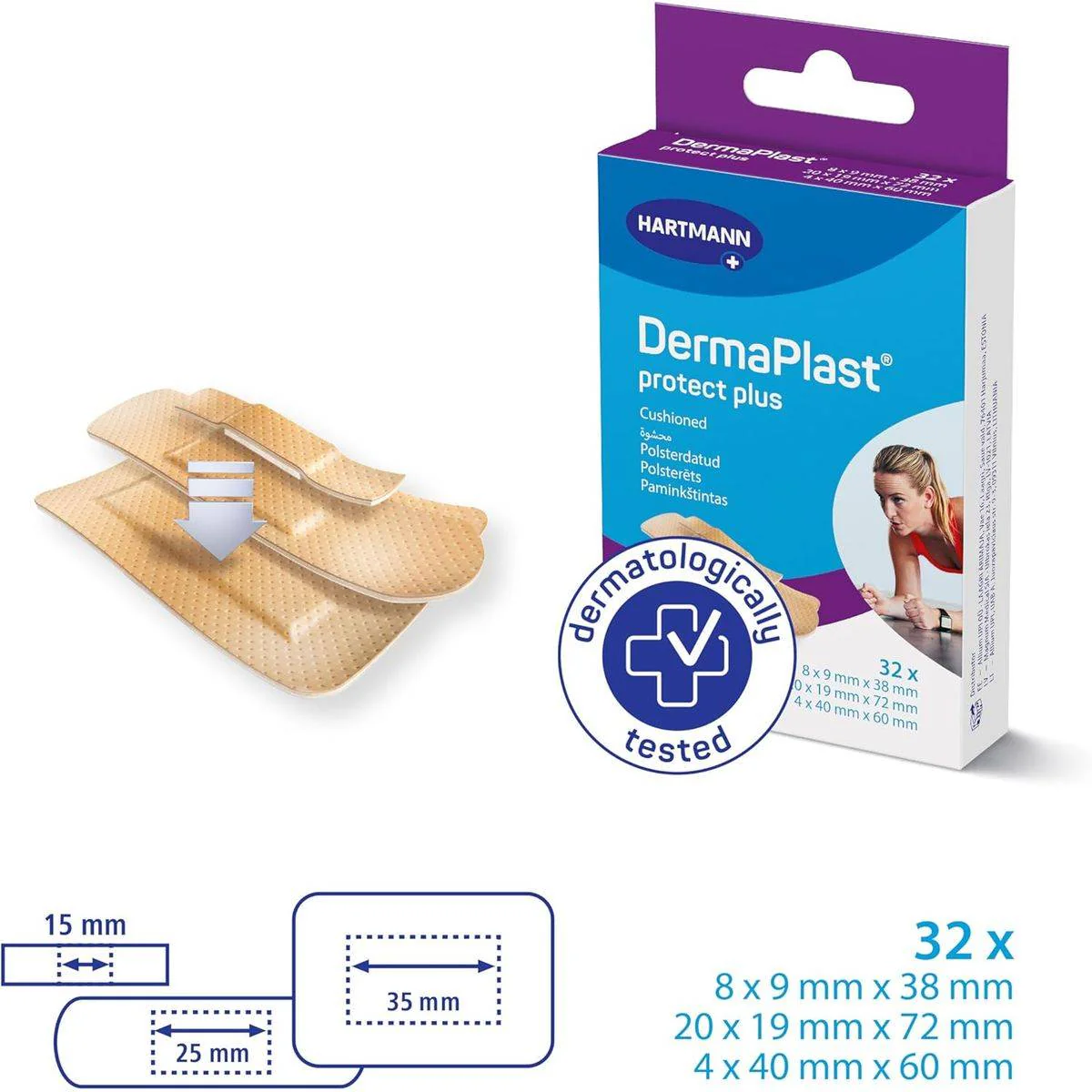 Dermaplast Protect Plus Plasters Assorted 32 Pieces - Image 2