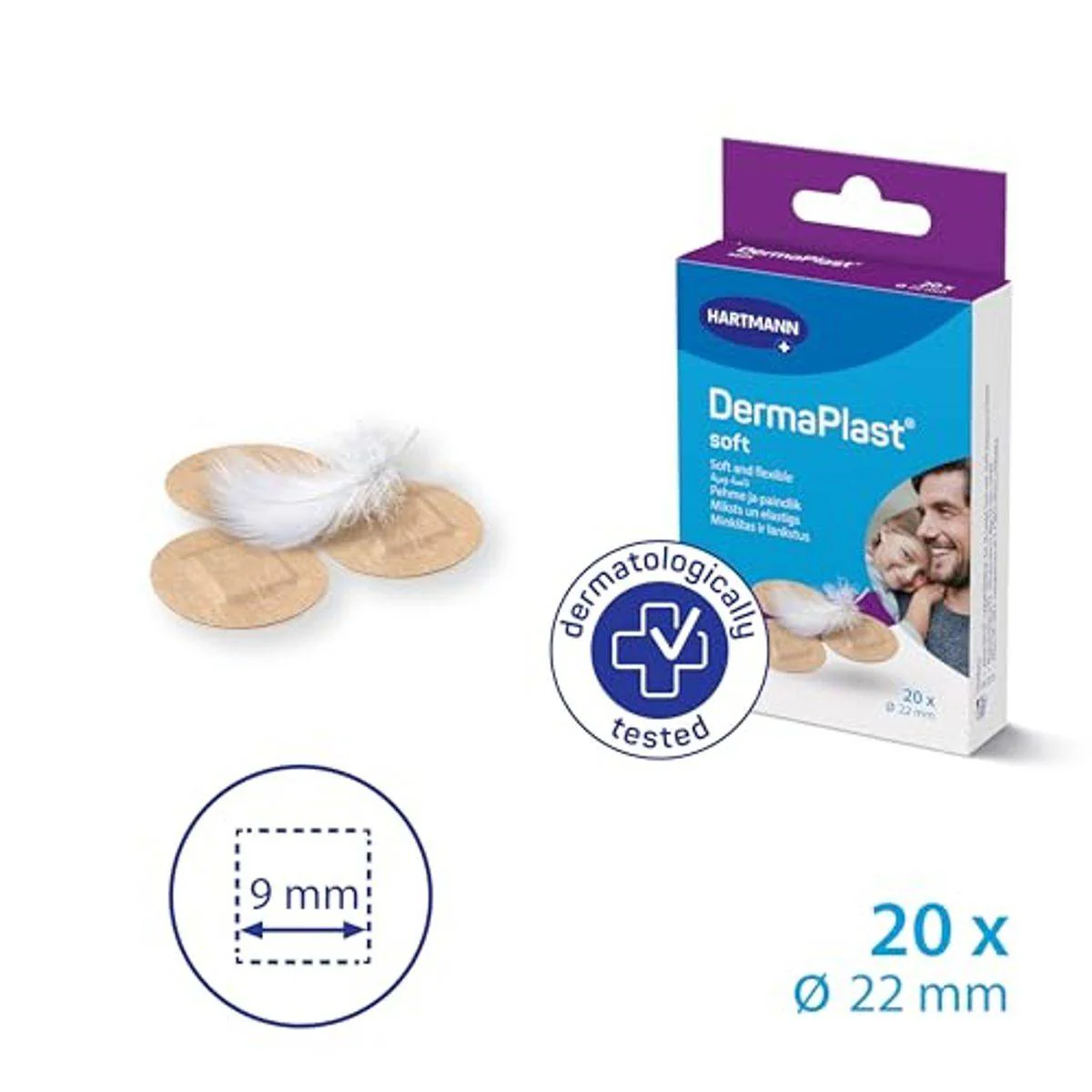 Dermaplast Soft Plasters 22mm Round 20 Pieces - Image 3