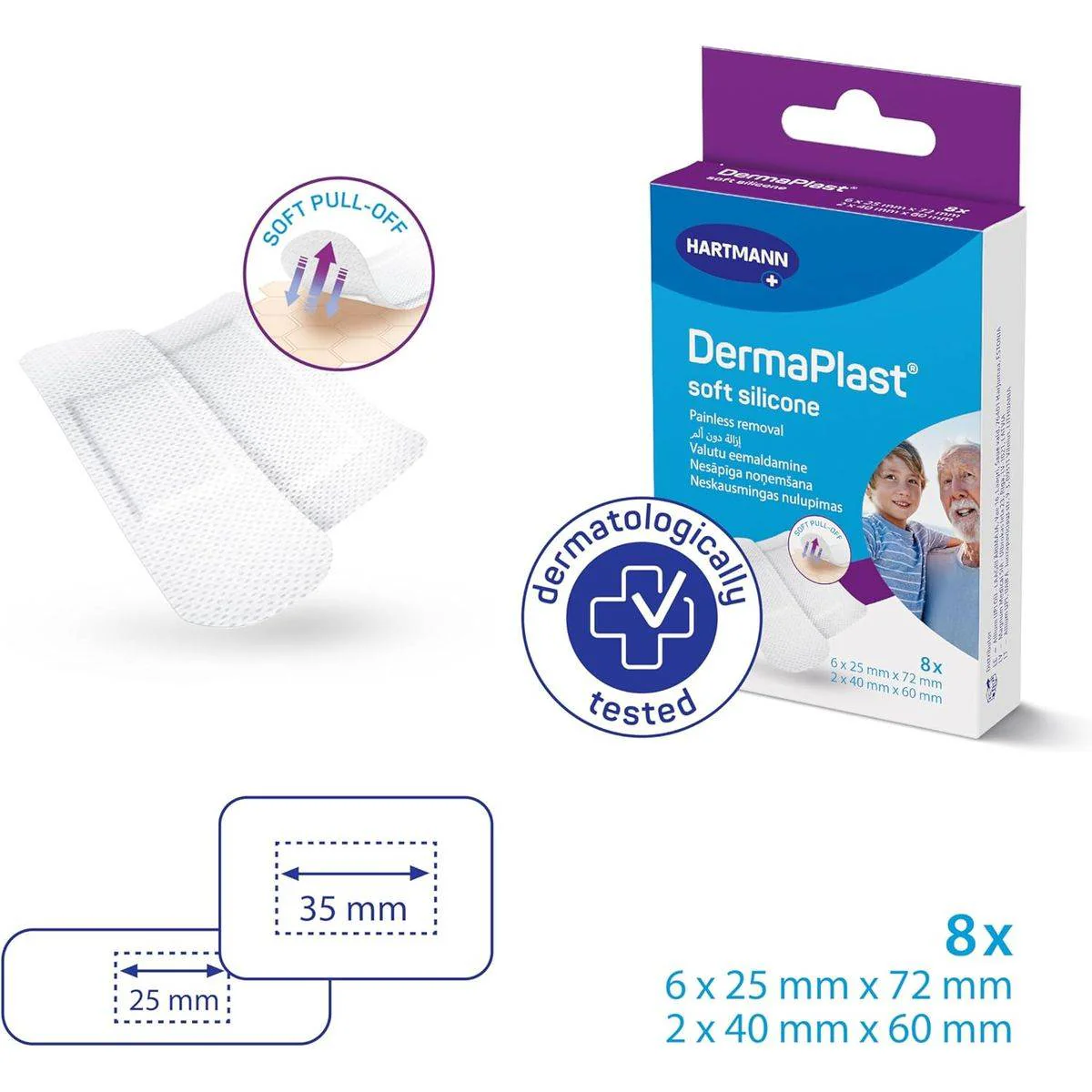 Dermaplast Soft Silicone Plasters Assorted 8 Pieces - Image 2