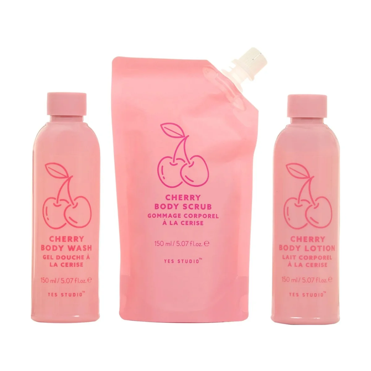 Yes Studio Happy Bathing Cherry Baby Shower Set 150ml x 3 - Image 2
