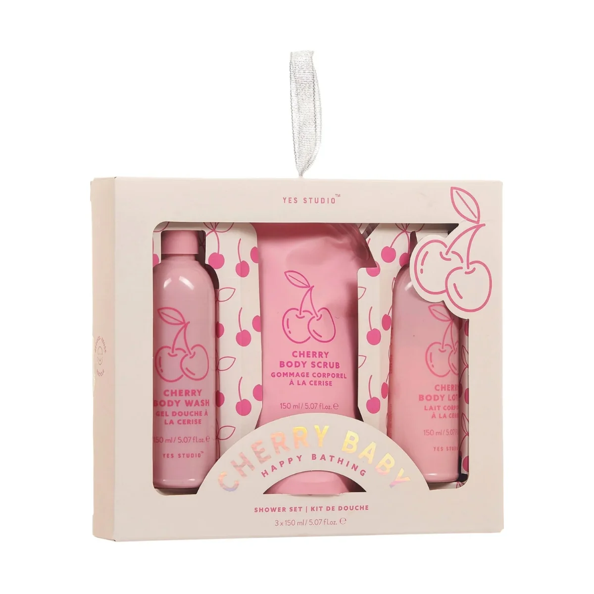 Yes Studio Happy Bathing Cherry Baby Shower Set 150ml x 3 - Image 3
