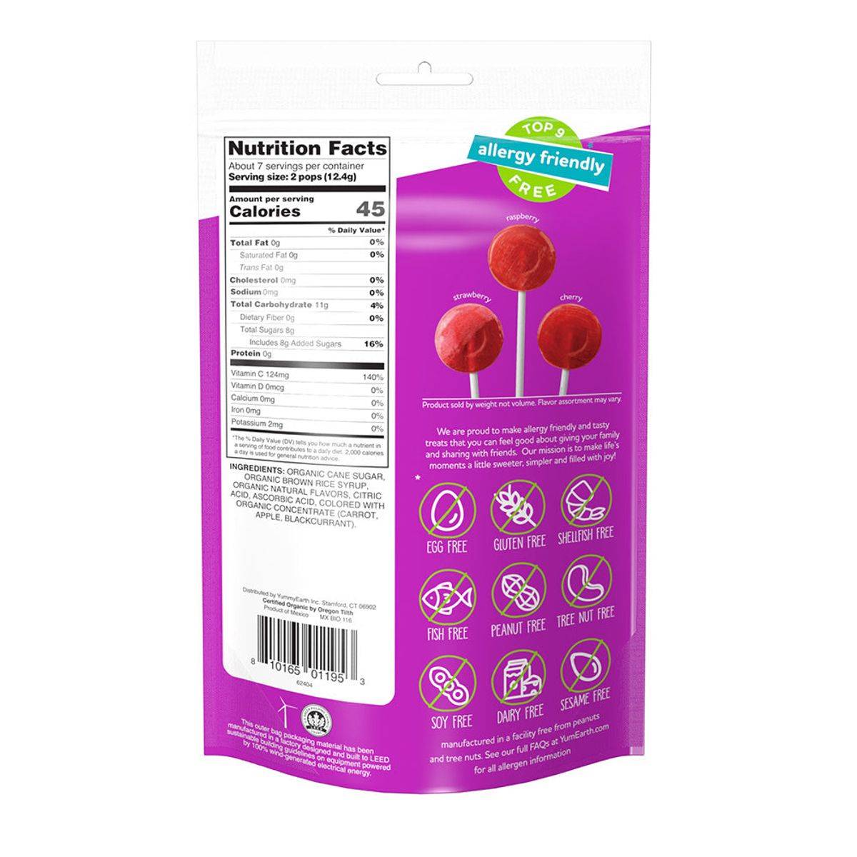 Yum Earth Organic Vitamin C Lollipops 14 Pieces - Image 3